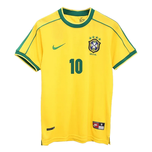 RIVALDO 10 Brazil Retro Home Soccer jersey 1998 -World Cup