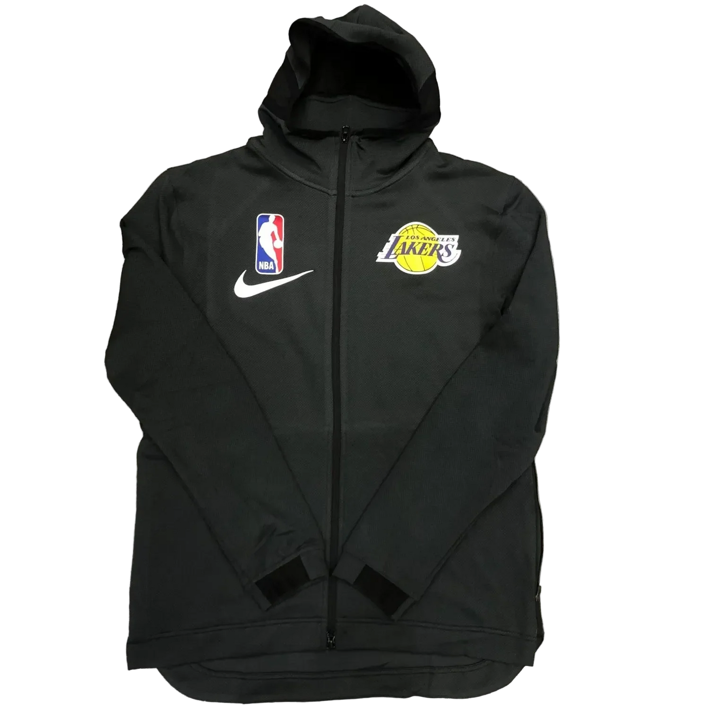 NBA Lakers' black gray warm-up appearance hooded zipper jacket with chip