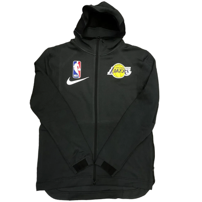 NBA Lakers' black gray warm-up appearance hooded zipper jacket with chip