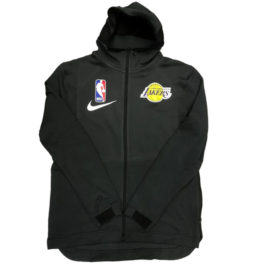 NBA Lakers' black gray warm-up appearance hooded zipper jacket with chip