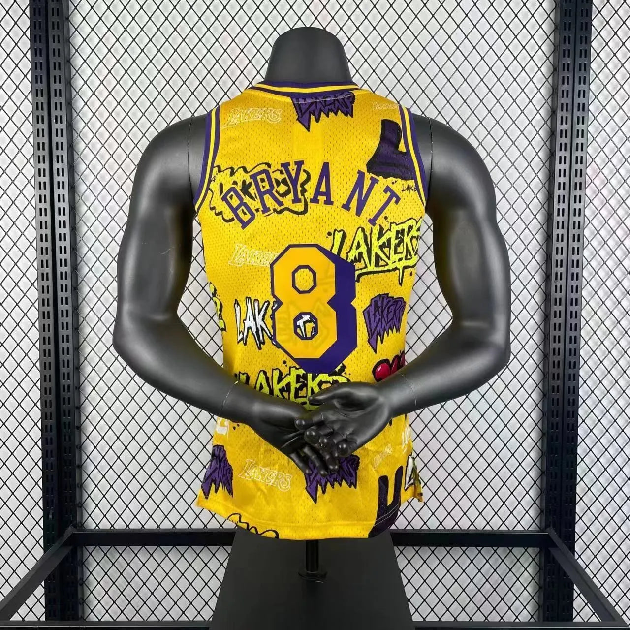 Los Angeles Lakers Yellow graffiti Kobe 8 BRYANT NBA 1996-1997 Jerseys