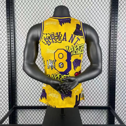 Los Angeles Lakers Yellow graffiti Kobe 8 BRYANT NBA 1996-1997 Jerseys
