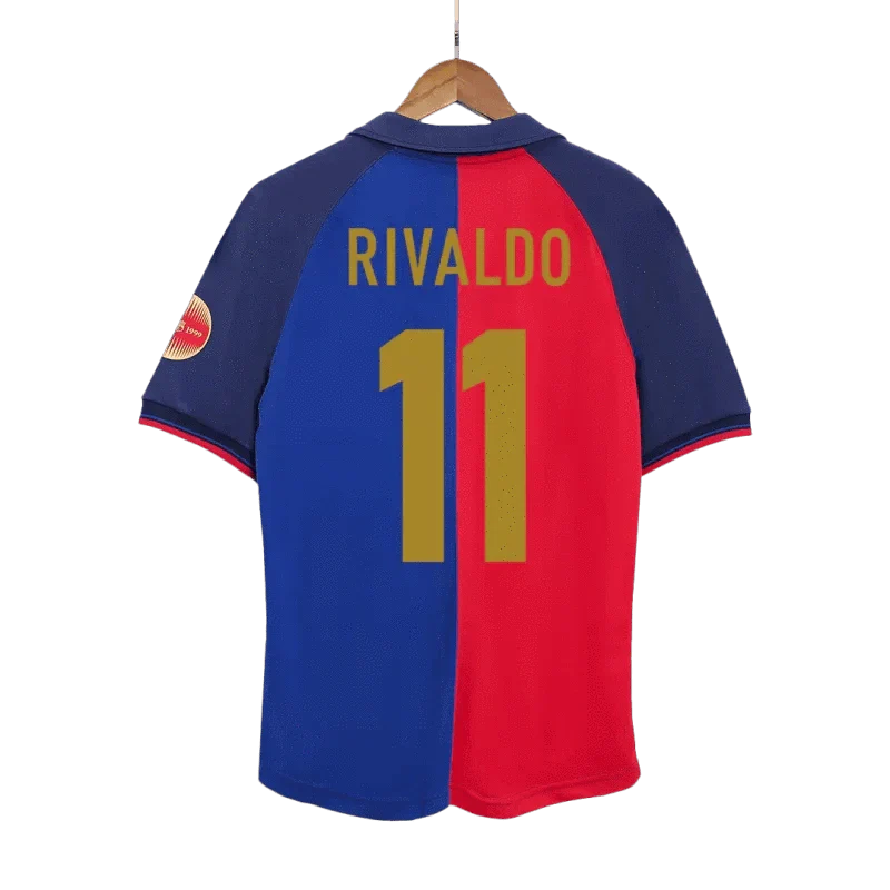 Retro 1999/00 RIVALDO #11 Barcelona Home 100th Jersey