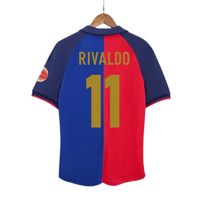 Retro 1999/00 RIVALDO #11 Barcelona Home 100th Jersey