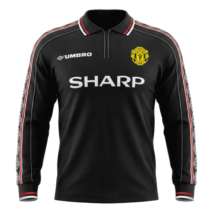 Retro 1998 Manchester United Away Long Sleeves Soccer Jersey
