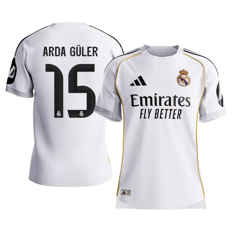 REAL MADRID ARDA GULER 15 HOME SOCCER JERSEY 2025/26 - PLAYER VERSION
