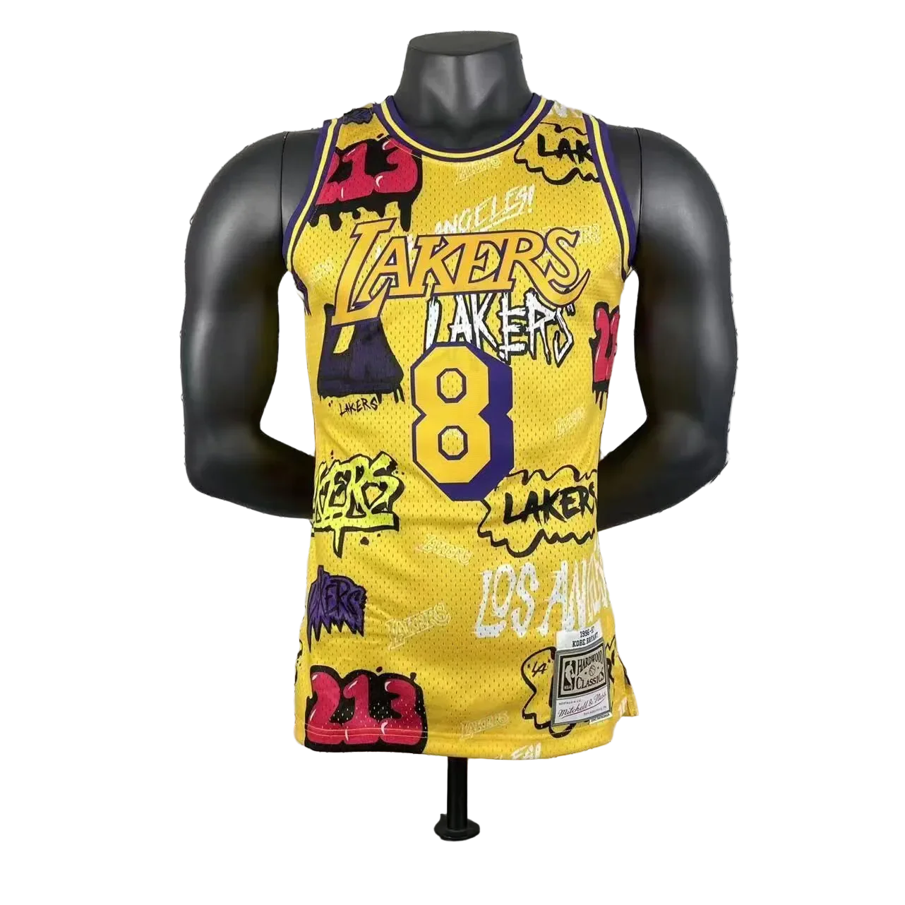Los Angeles Lakers Yellow graffiti Kobe 8 BRYANT NBA 1996-1997 Jerseys