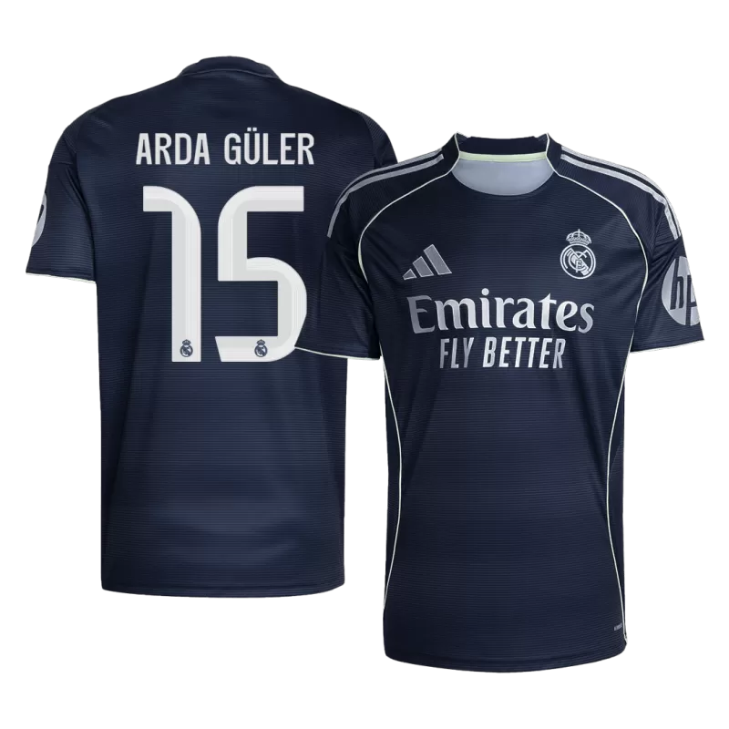 Real Madrid Soccer Jersey Away 2025/26 (ARDA GULER #17) - Fan Version - World Jersey | Premium Football Kits, Retro Jerseys & Boots Shop
