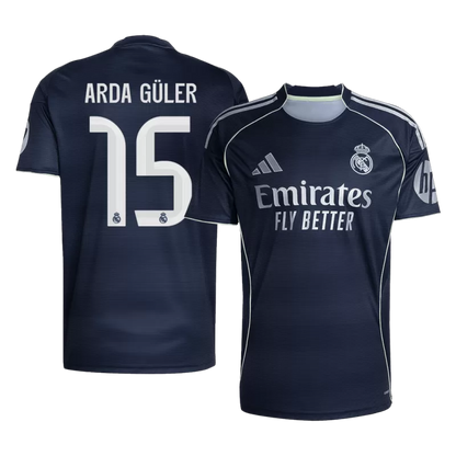 Real Madrid Soccer Jersey Away 2025/26 (ARDA GULER #17) - Fan Version - World Jersey | Premium Football Kits, Retro Jerseys & Boots Shop