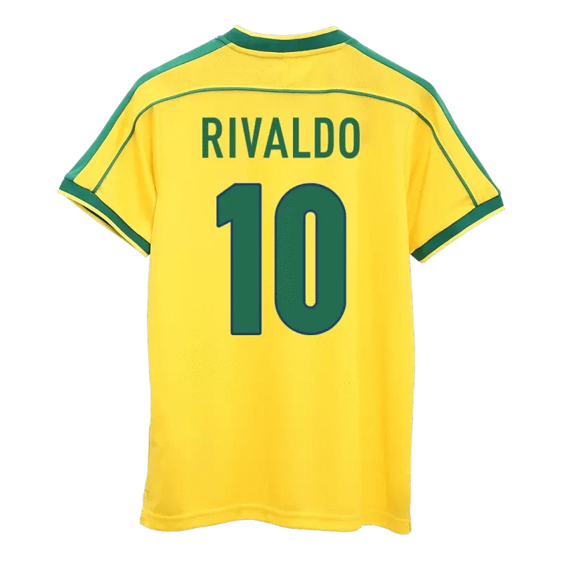 RIVALDO 10 Brazil Retro Home Soccer jersey 1998 -World Cup