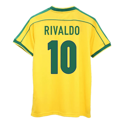RIVALDO 10 Brazil Retro Home Soccer jersey 1998 -World Cup