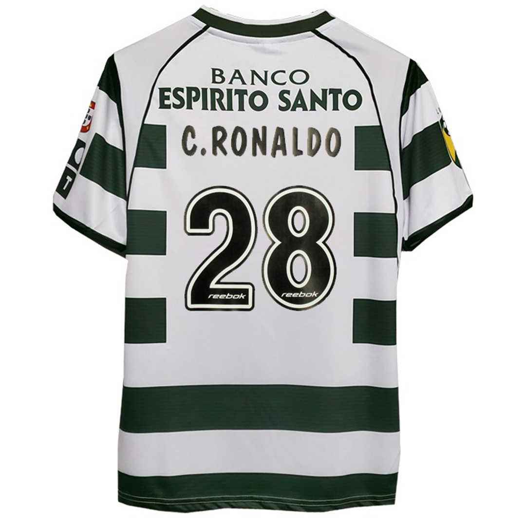 Sporting Lisbon Soccer Jersey Retro Home 2002/2003 (C.RONALDO #28)