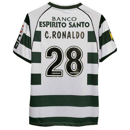 Sporting Lisbon Soccer Jersey Retro Home 2002/2003 (C.RONALDO #28)