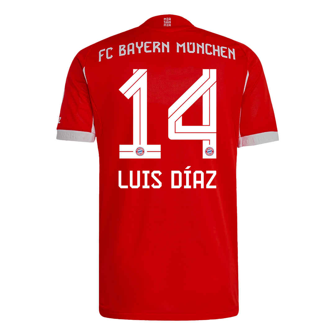 Bayern Munich Home Soccer Jersey 2025/26 (LUIS DIAZ #14) - Player Version - World Jersey | Premium Football Kits, Retro Jerseys & Boots Shop