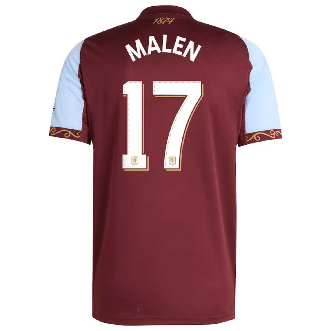Aston Villa Soccer Jersey Home - 2025/26 (MALEN #17) - Fan Version