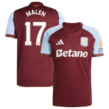 Aston Villa Soccer Jersey Home - 2025/26 (MALEN #17) - Fan Version