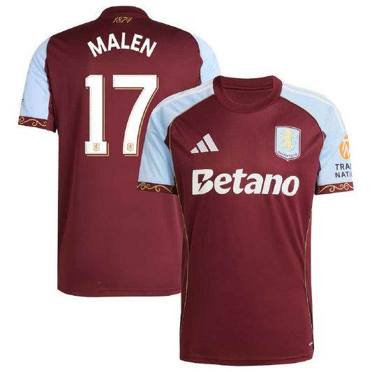 Aston Villa Soccer Jersey Home - 2025/26 (MALEN #17) - Fan Version