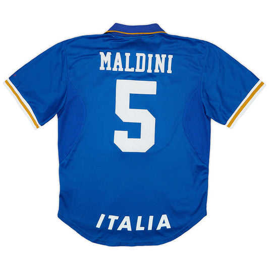 Italy Soccer Jersey Retro Euro Cup Home 1996 (Maldini #5) - World Jersey | Premium Football Kits, Retro Jerseys & Boots Shop