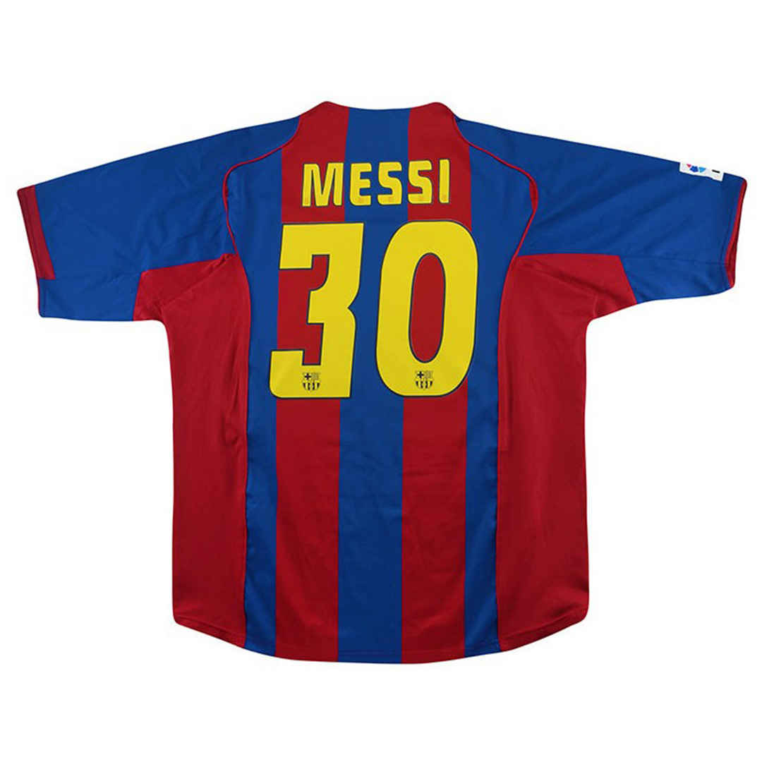 Barcelona Soccer Jersey Retro Home 2004/2005 (Messi #30) - World Jersey | Premium Football Kits, Retro Jerseys & Boots Shop
