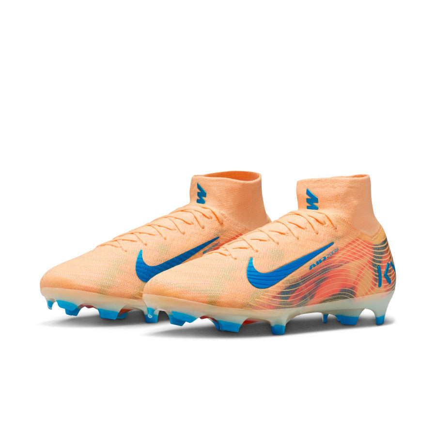 Nike Air Zoom Mercurial Superfly 10 Elite Mbappe FG orange bleu
