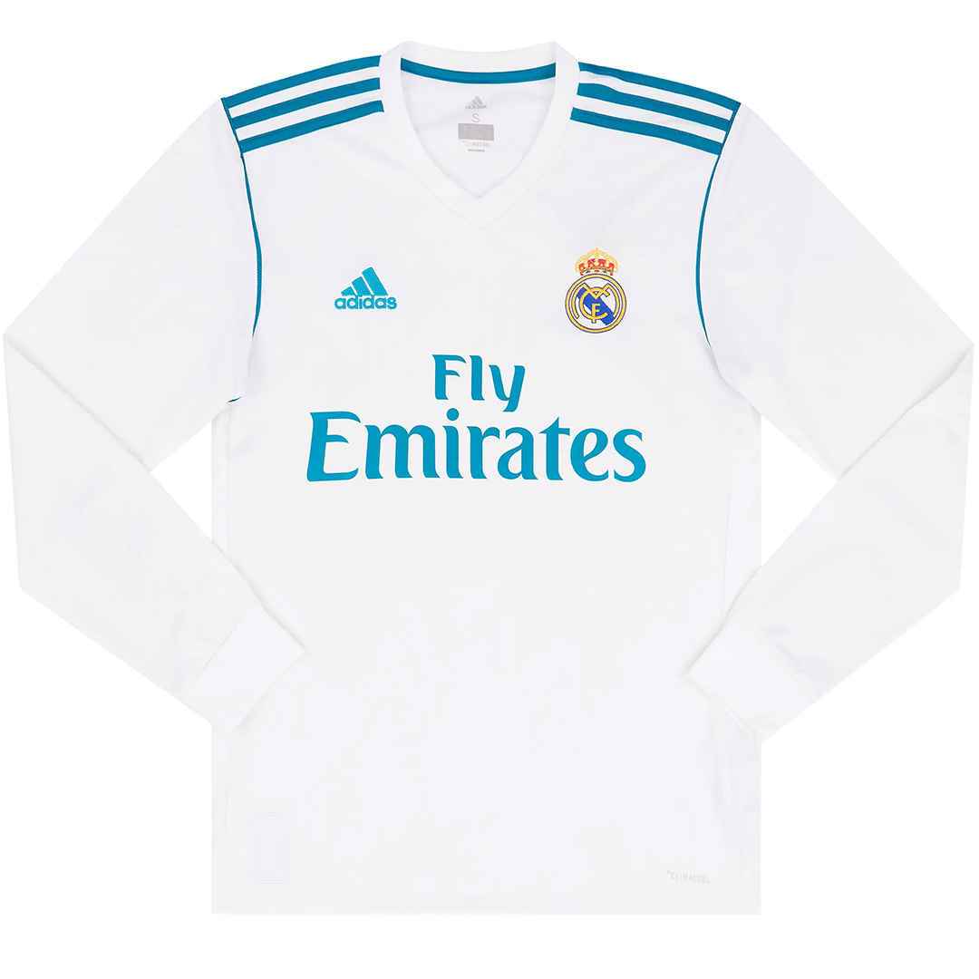 Real Madrid Soccer Jersey Retro Home Long Sleeve 2017/2018 (RONALDO #7)