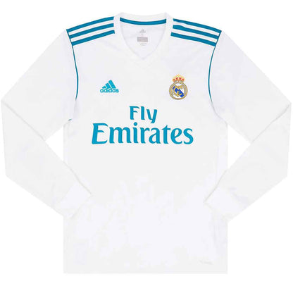 Real Madrid Soccer Jersey Retro Home Long Sleeve 2017/2018 (RONALDO #7)