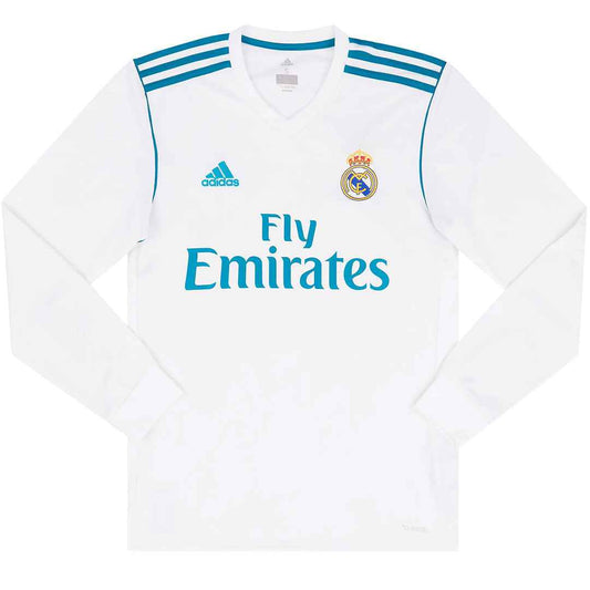 Real Madrid Soccer Jersey Retro Home Long Sleeve 2017/2018 (RONALDO #7)