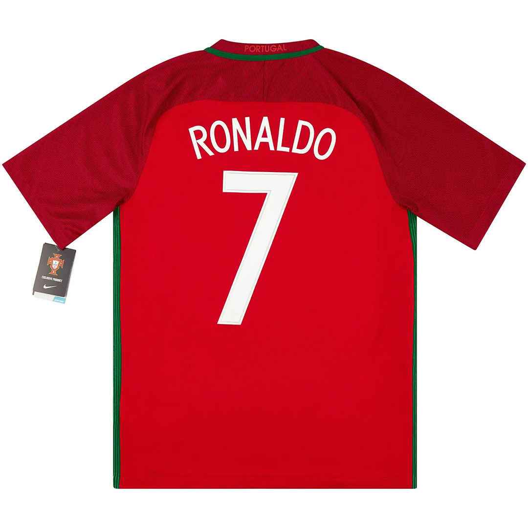 Portugal Soccer Jersey Home Euro Cup Retro 2016 (Ronaldo #7)
