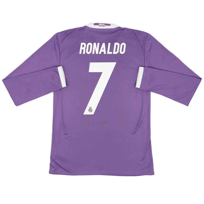 Real Madrid Soccer Jersey Retro Away Long Sleeve 2016/2017 (Ronaldo #7) - World Jersey | Premium Football Kits, Retro Jerseys & Boots Shop