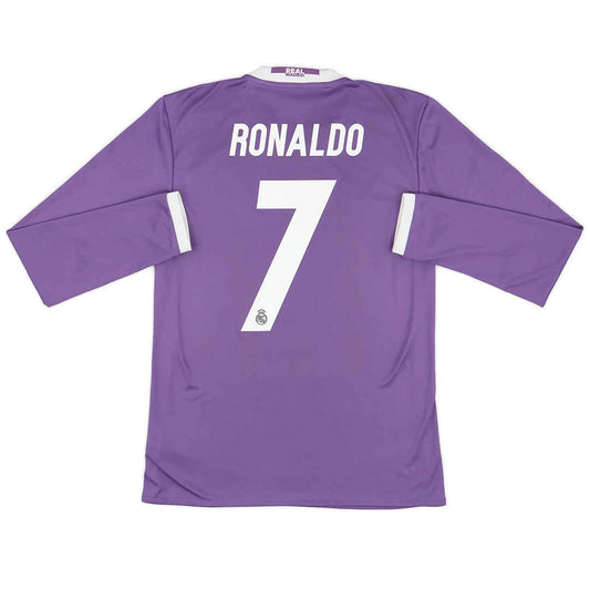 Real Madrid Soccer Jersey Retro Away Long Sleeve 2016/2017 (Ronaldo #7) - World Jersey | Premium Football Kits, Retro Jerseys & Boots Shop