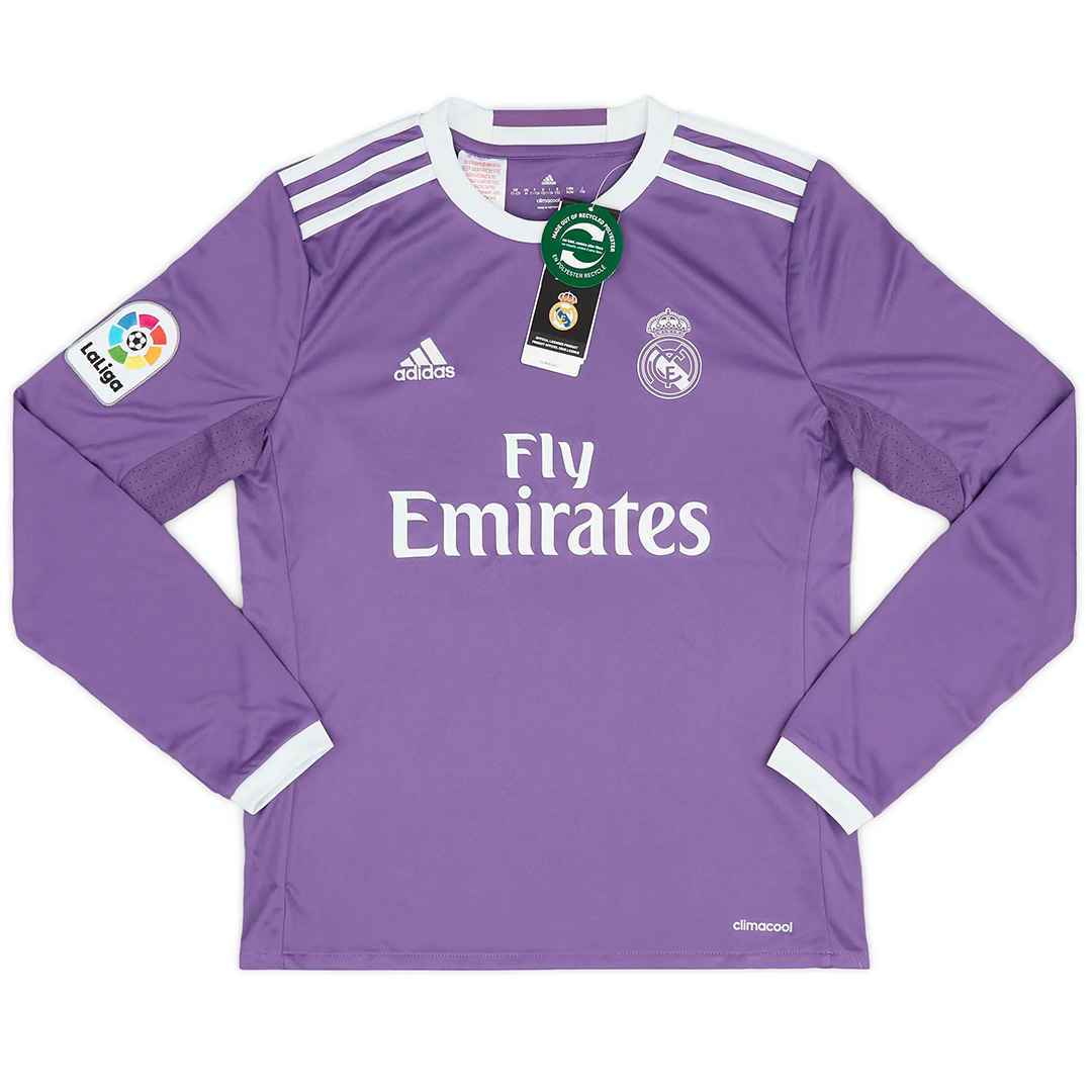 Real Madrid Soccer Jersey Retro Away Long Sleeve 2016/2017 (Ronaldo #7)