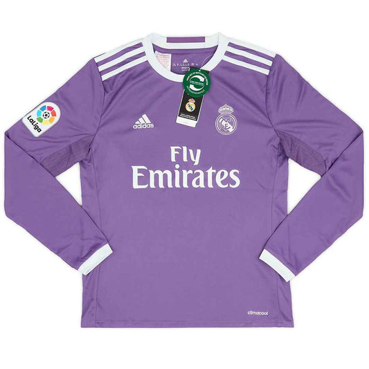 Real Madrid Soccer Jersey Retro Away Long Sleeve 2016/2017 (Ronaldo #7)