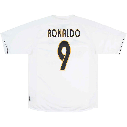 Real Madrid Soccer Jersey Home Retro 2003/2004 (Ronaldo #9) - World Jersey | Premium Football Kits, Retro Jerseys & Boots Shop