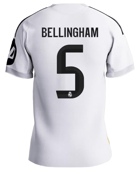 REAL MADRID HOME SOCCER 2025/26 BELLINGHAM #5 JERSEY-Player Version - Vantyjersey