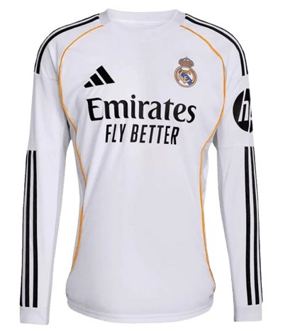 REAL MADRID HOME SOCCER LONG SLEEVES JERSEY REPLICA 2025/26 - Vantyjersey