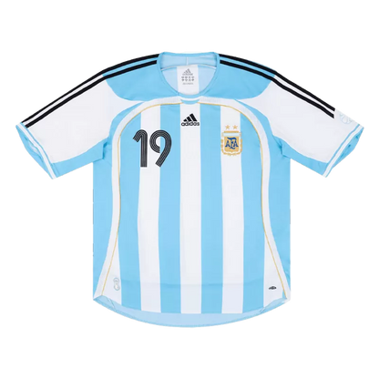 Retro 2006 MESSI #19 Argentina Home Soccer Jersey