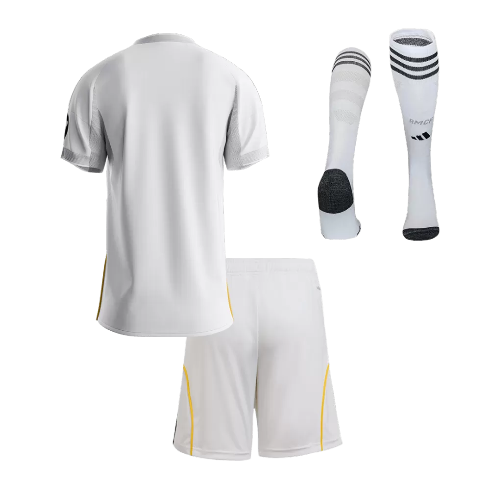 KIDS REAL MADRID HOME SOCCER JERSEY FULL KIT 2025/26