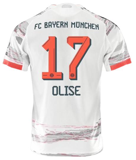 BAYERN MUNICH OLISE 17 AWAY SOCCER JERSEY 2025/26