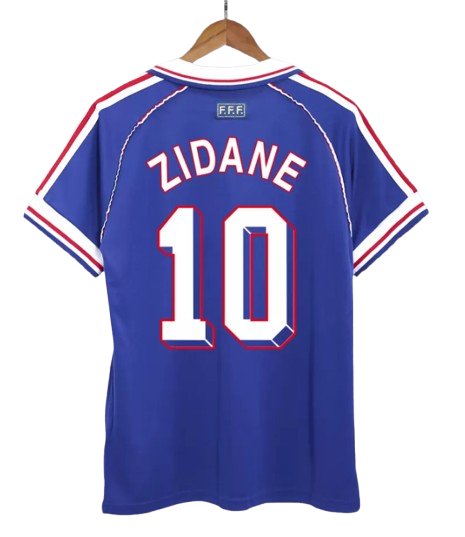 RETRO 1998 ZIDANE #10 FRANCE HOME SOCCER JERSEY