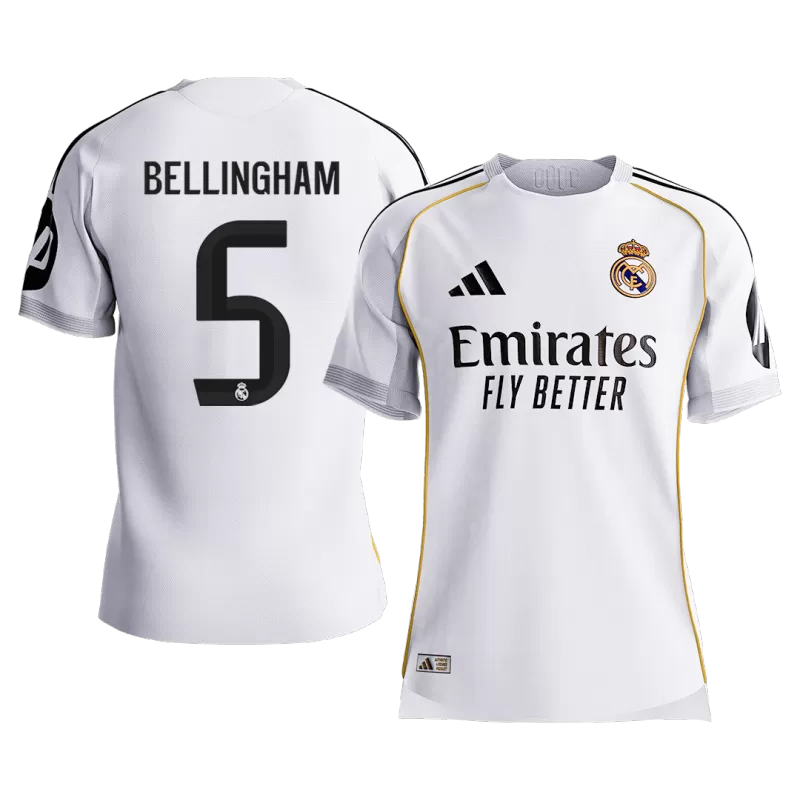 Real Madrid BELLINGHAM 5 Home Soccer Jersey 2025-26 - PLAYER VERSION