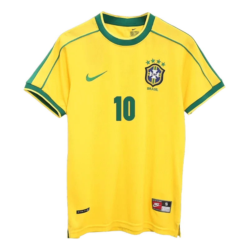 RIVALDO 10 Brazil Retro Home Soccer jersey 1998 -World Cup