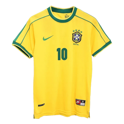 RIVALDO 10 Brazil Retro Home Soccer jersey 1998 -World Cup