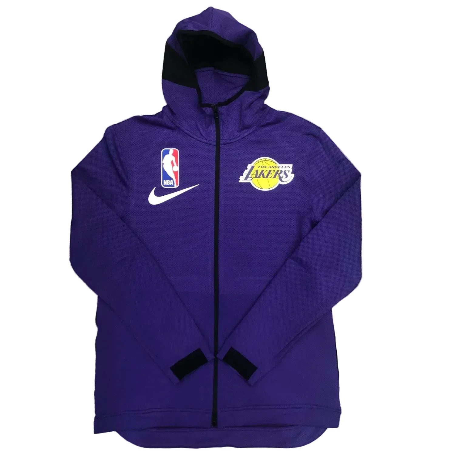zipper jacket with cap for NBA Lakers warm up with chip