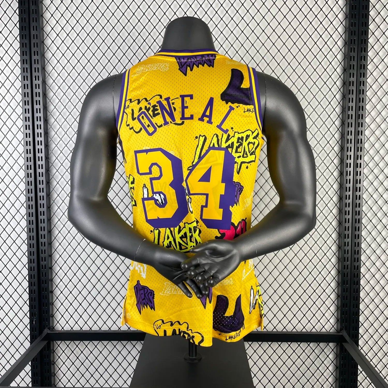 Los Angeles Lakers Yellow Graffiti 34 O'NEAL NBA 1996-1997 Jerseys