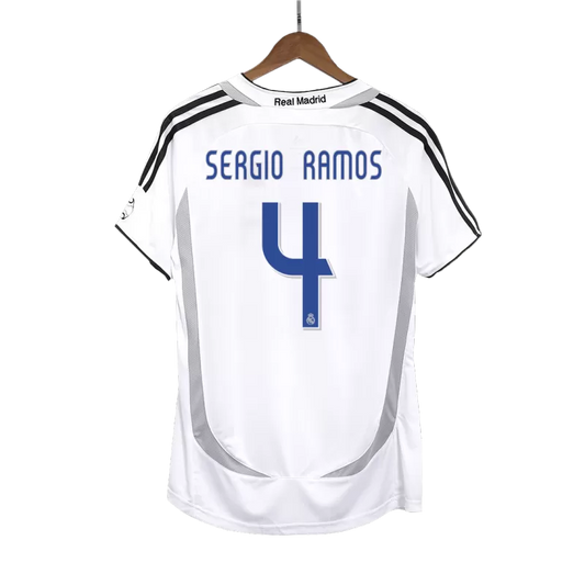 Real Madrid Retro 06/07 SERGIO RAMOS 4 Home Soccer Jersey