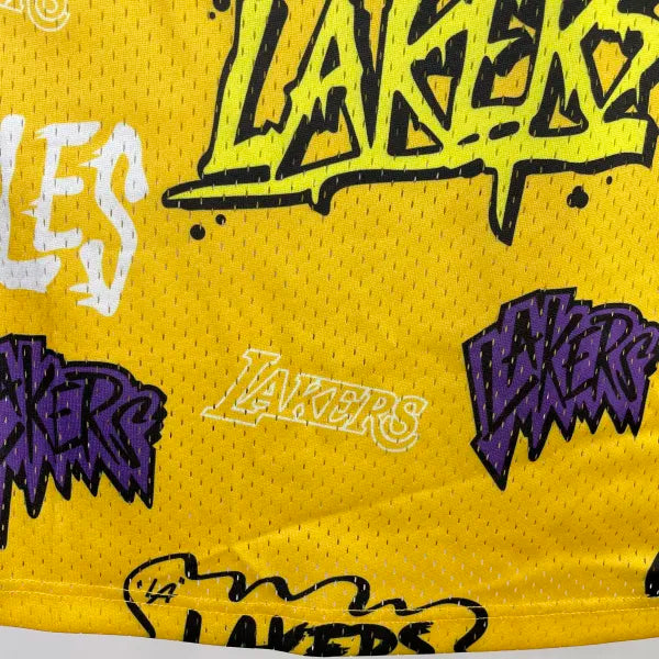 Los Angeles Lakers Yellow Graffiti 34 O'NEAL NBA 1996-1997 Jerseys