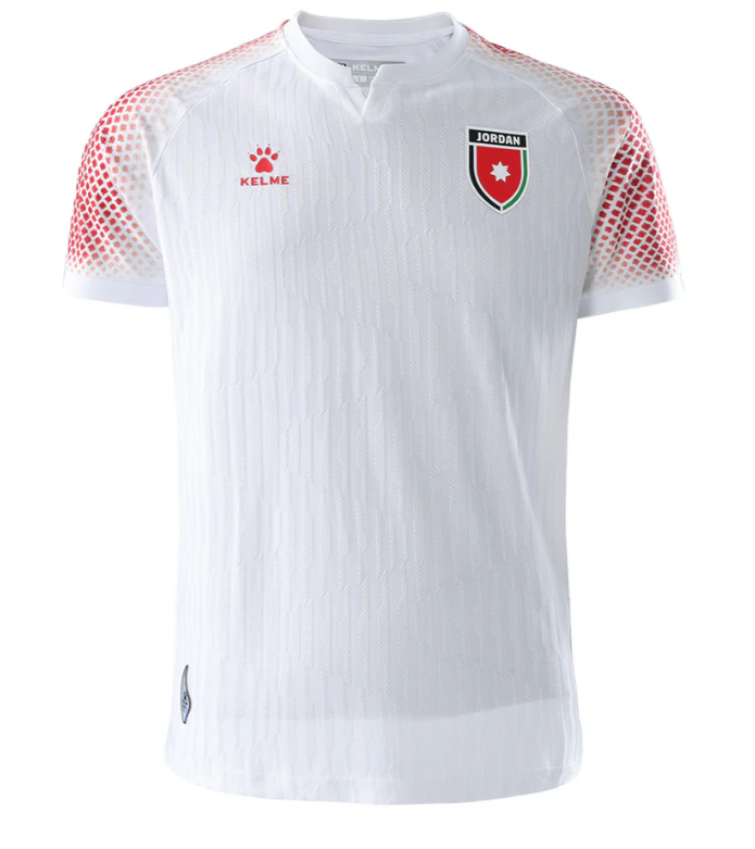 تيشيرت المنتخب الأردني كأس العالم 2026 الأساسي أبيض بالشماغ