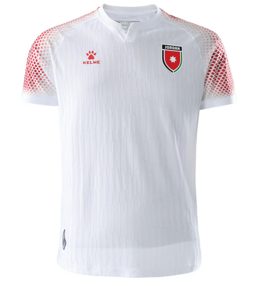 تيشيرت المنتخب الأردني كأس العالم 2026 الأساسي أبيض بالشماغ
