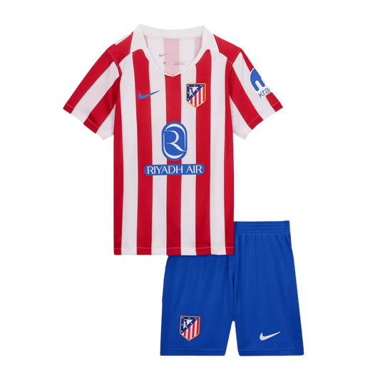 KIDS ATLETICO MADRID HOME SOCCER JERSEY KIT 2025/26