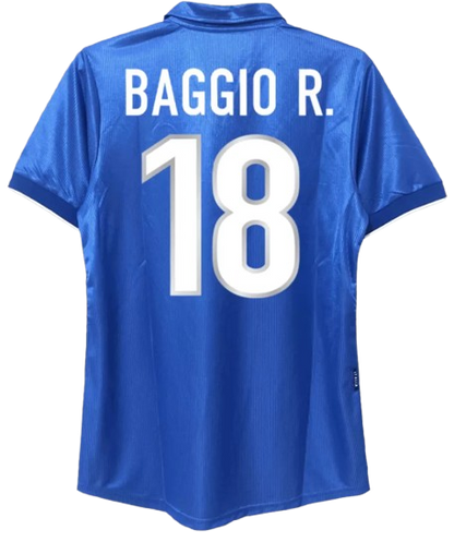 RETRO 1998 BAGGIO R 18 ITALY HOME SOCCER JERSEY